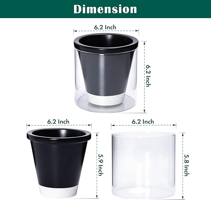 D'vine Dev 6 Inch Design Self Watering Planter - Image 3
