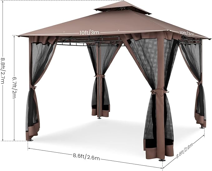 COBIZI Gazebo 10x10 Heavy Duty Gazebos - Image 9