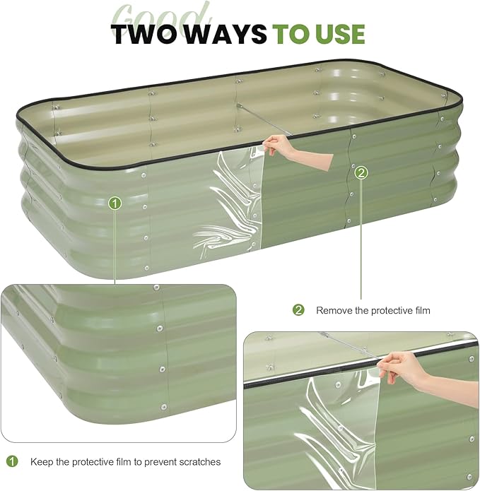 G GOOD GAIN 3-in-1 Adjustable Raised Garden Bed Kit | Galvanized Planter Boxes - Image 8