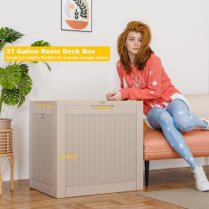 DRATO 31 Gallon Deck Box, Outdoor Storage Box - Image 3