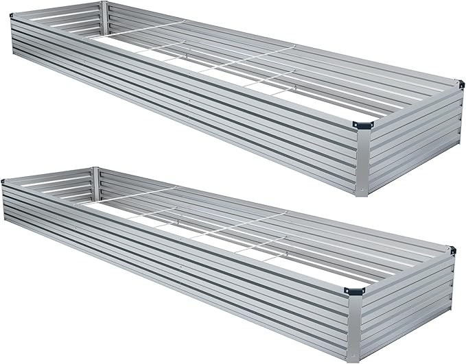 2 Pack 12x4x1FT Galvanized Raised Garden Beds Kit Outdoor Metal Gardening - Image 5
