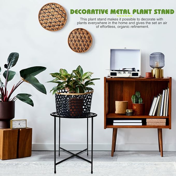 Plant Stand Indoor Outdoor, Round Metal Corner Plant Stand - Image 8