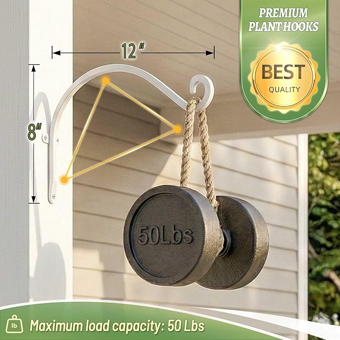 Qiang Ni Bird Feeder Hanger: 12-Inch Wall-Mounted Plant Bracket Outdoor - Image 3