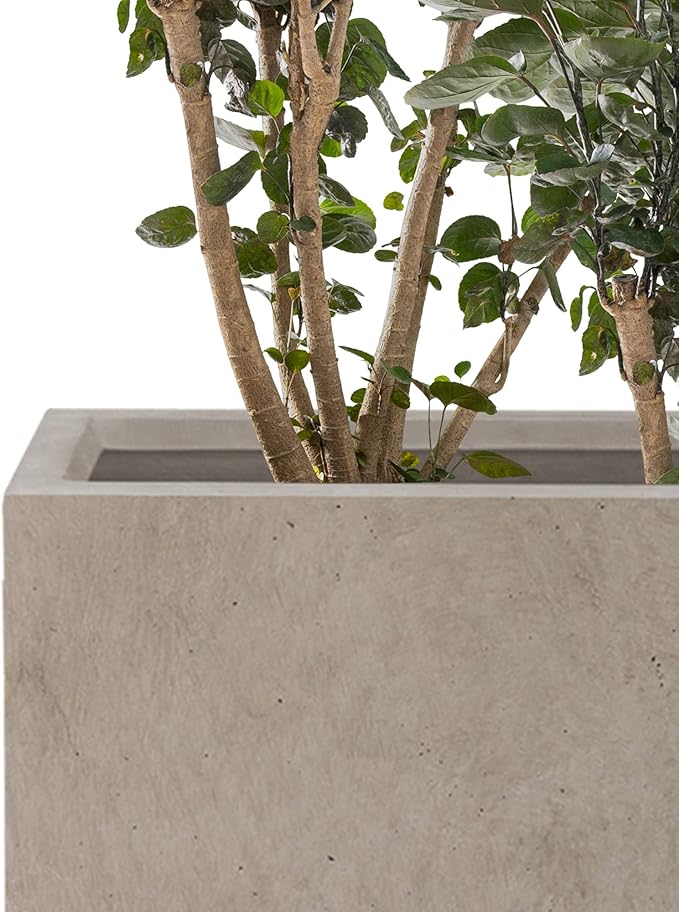Kante 18.5" H Tall Rectangular Concrete Planters, Outdoor Indoor Lightweight - Image 3