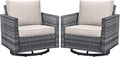 Belord Wicker Chairs Outdoor Bistro Set Oversize Patio Swivel Rocker, Rattan by Belord