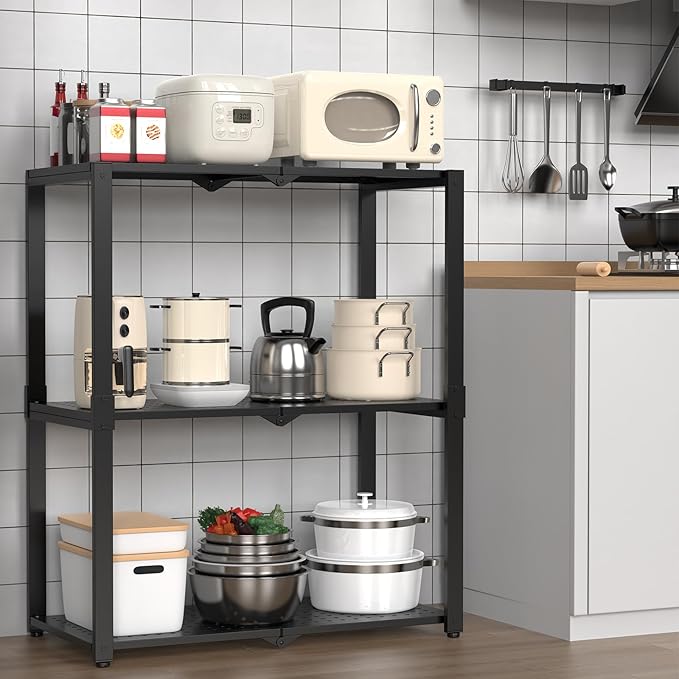 3-Shelf Storage Shelving Unit Metal Rack Heavy-Duty 28"x13.5"x33.5" - Image 5