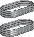 6x3x1ft Galvanized Oval Raised Garden Bed, Outdoor Planter Box Metal Patio Kit by Foxlang