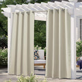 NICETOWN Outdoor Curtain for Patio Waterproof 108" Long, Triple Weave Stainless by NICETOWN