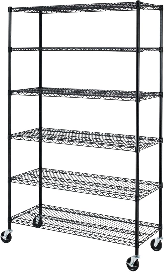 BestOffice Storage Shelves 6 Tier Metal Shelves Adjustable Heavy Duty Garage by BestOffice