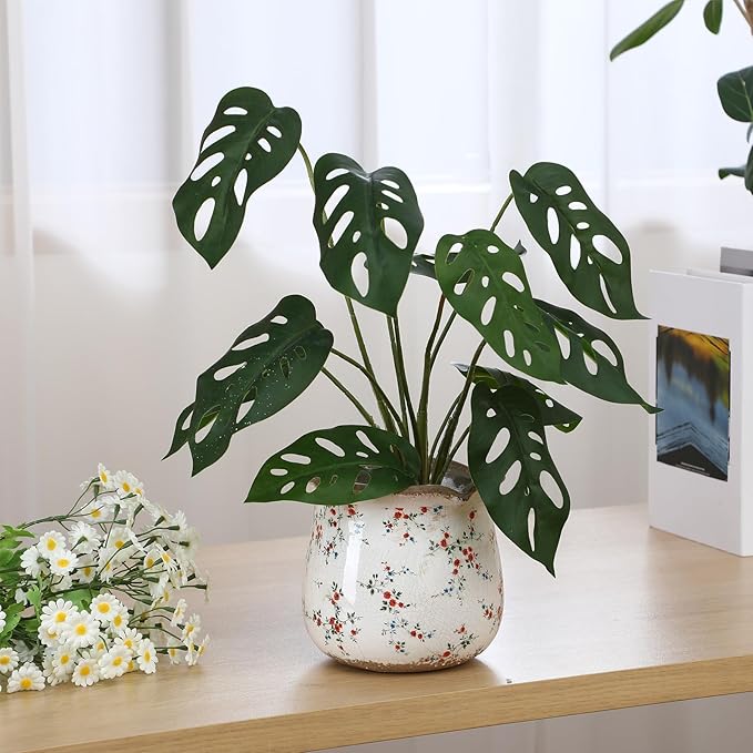 6 Inch Ceramic Plants Pots Vintage Ceramic Flower Planters Crackle Glaze Finish - Image 4