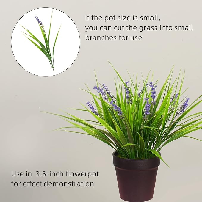 alyptus 12 Bundles Artificial Plants Outdoor Fake Monkey Grass - Image 4