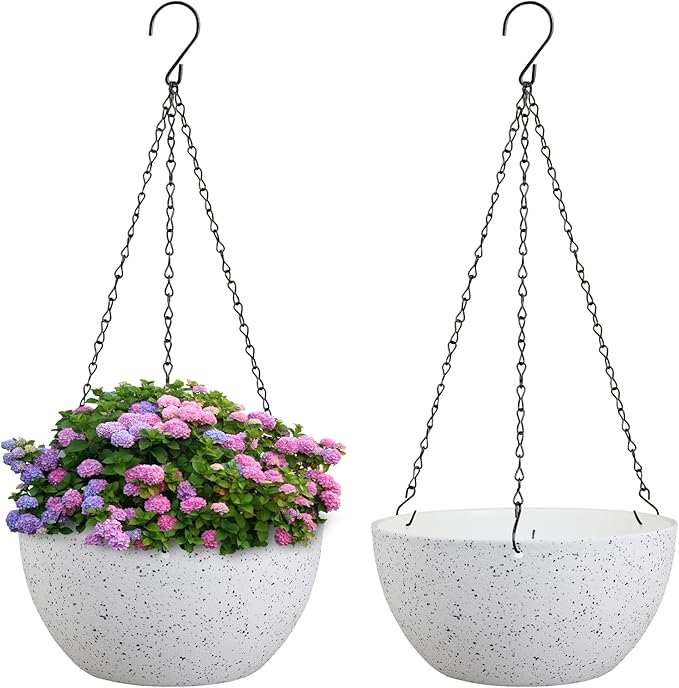 8 inch Hanging Planters for Small Indoor Outdoor Plants, 2 Pack Hanging Flower by Meowell