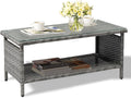 VINGLI Outdoor Wicker CoffeeTable Patio Coffee Tables by VINGLI