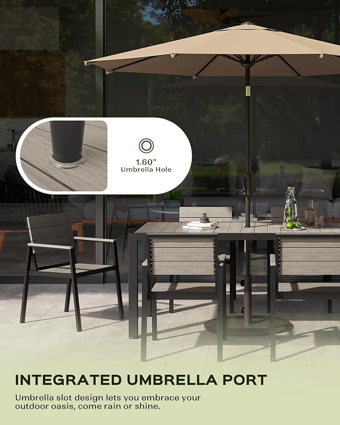 Outdoor Dining Chairs Set of 2, HDPS + Aluminum Patio Dining Chairs - Image 6