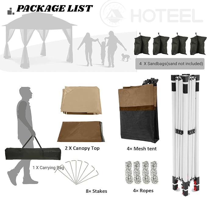 COBIZI 12x12 Pop Up Gazebo On Clearance Canopy Tent- Upgrade Metal Outdoor - Image 9