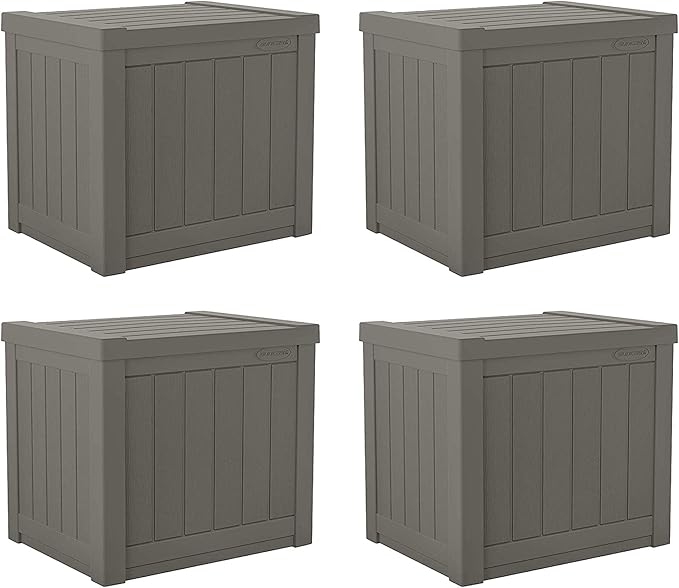Suncast SS500ST 22 Gallon Small Resin Outdoor Patio Storage Deck Box by Suncast