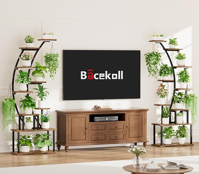 Plant Stand Indoor with Grow Lights, 9 Tiered Metal Plant Shelf, Large Plant - Image 4