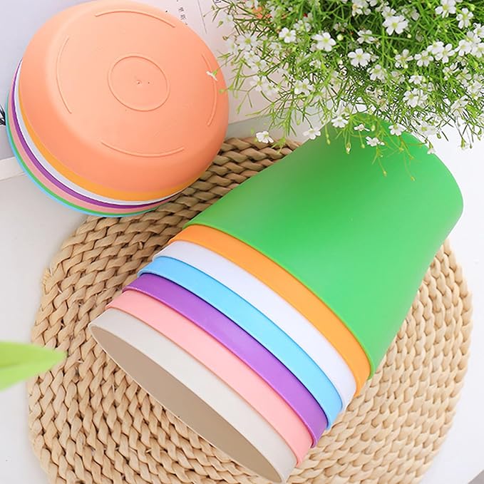 Tergy 20 Pack 7 Inch Plant Pots Bulk Small Plastic Planters Pots - Image 6