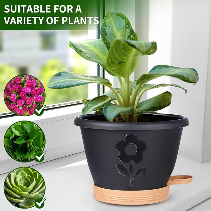 Plant Pots, Flower Pots for Indoor/Outdoor Plants, Self Watering Plastic - Image 7