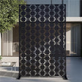 72" Metal Privacy Screen Freestanding Outdoor Room Divider Decorative Laser Cut by TALLYVERUS