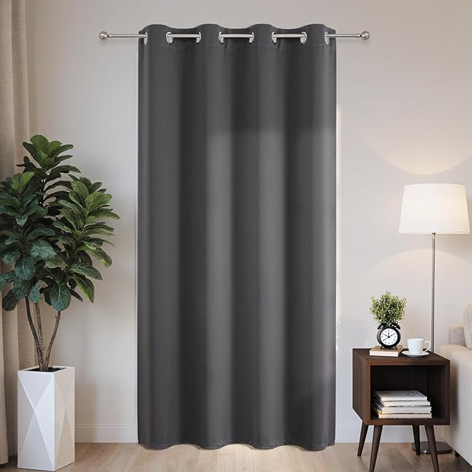 Joydeco Blackout Patio Sliding Door Curtains 72 Inches Long, Grommet Privacy by JOYDECO