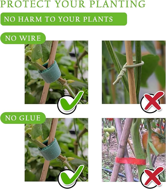 Green Garden Ties|Plant Ties for Climbing Plants 100 feet x1/2‘’in 3 - Image 5