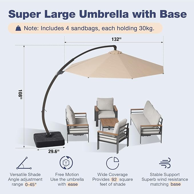 Aoxun Aluminum Patio Furniture Set - Image 6