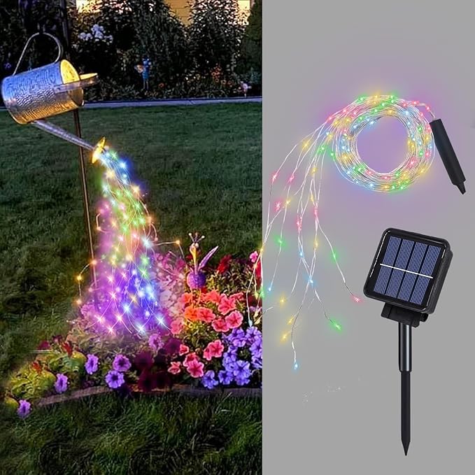 ZNYCYE Solar Waterfall Fairy Bunch Lights Outdoor Waterproof 200LEDs 8 Modes by ZNYCYE
