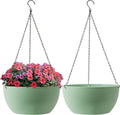 T4U 12 Inch Hanging Planters for Indoor Outdoor Plants, 2 Pack Plastic Hanging by T4U