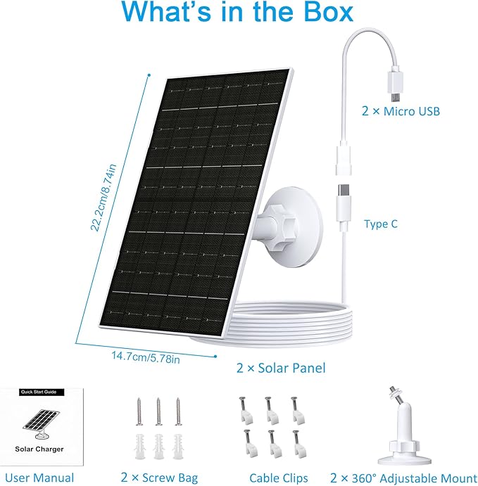 Zivif 7W Solar Panel for Arlo Essential 2K, Essential XL Spotlight Cameras - Image 7
