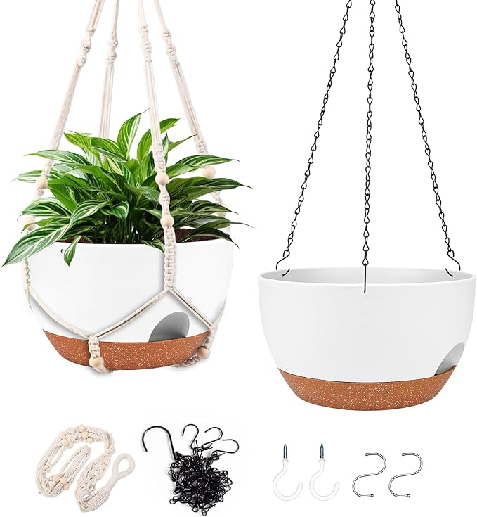 Hanging Planters for Outdoor Indoor Plants, 2 Pack 12 Inch Hanging Basket by Lucieblessdesign