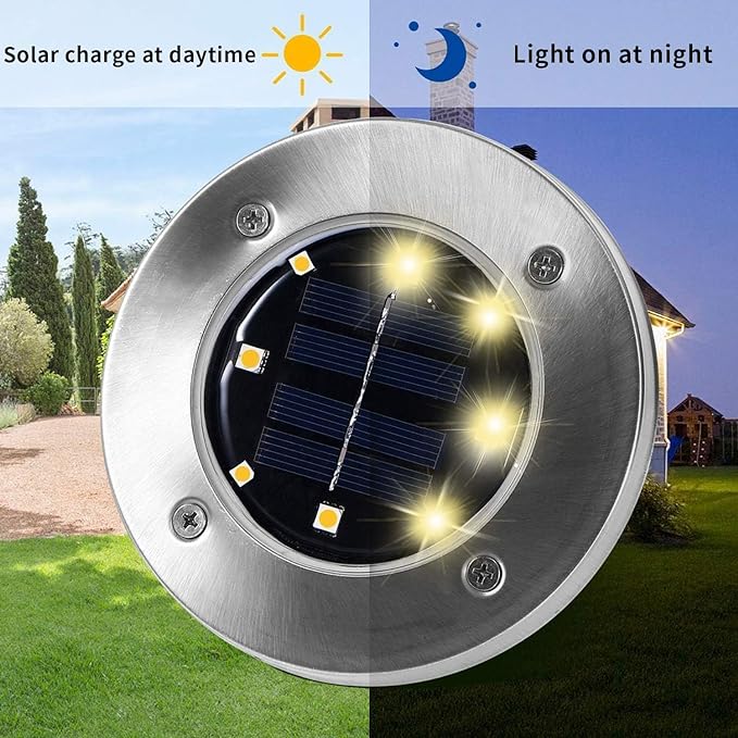 INCX 4.6 inch Solar Lights Outdoor Waterproof, 12 Pack Solar Lights - Image 4