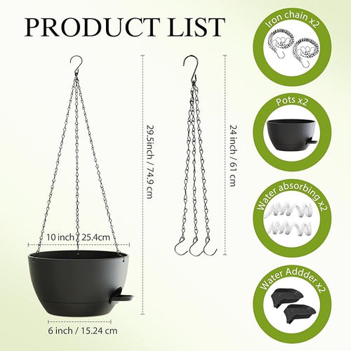 10 Inch Hanging Baskets 2 PC - Image 2