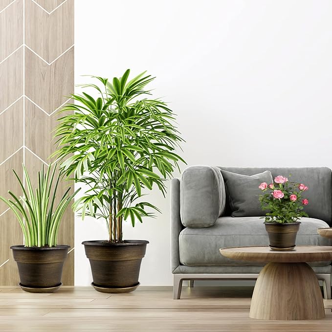 Plant Planters Pots Set of 4 Pack 13 Inch，Large Plastic Flower Pot - Image 6