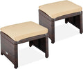 Best Choice Products Set of 2 Wicker Ottomans, Additional Seating, Side Table by BestChoiceProducts