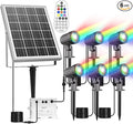 CLY Solar 6 in 1 RGB Spotlights Outdoor Garden, 10 Colors 12 Modes Solar Garden by CLY
