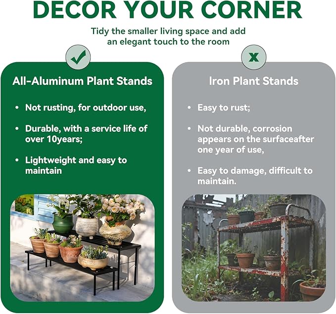 Metal Plant Stand, Rust-proof Aluminum Flower Pot Stand, Heavy Duty Planter - Image 7