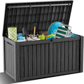 DRATO 180 Gallon Outdoor Storage Box, Large Waterproof Deck Box, Lockable Resin by DRATOprovidesawarmandcozy
