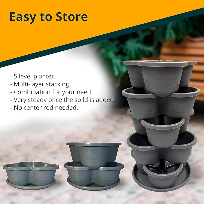 SunVara Strawberry Planter Vertical Gardening Stackable Planter Strawberry - Image 6