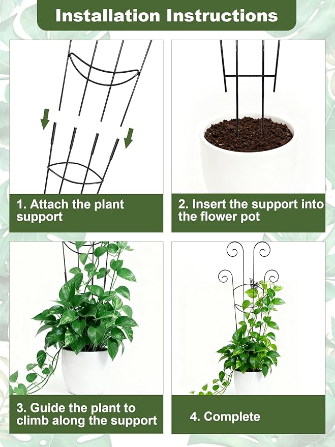 Metal Butterfly Trellis for Climbing Plants Indoor, 4 Pack 30 Inch Taller - Image 3