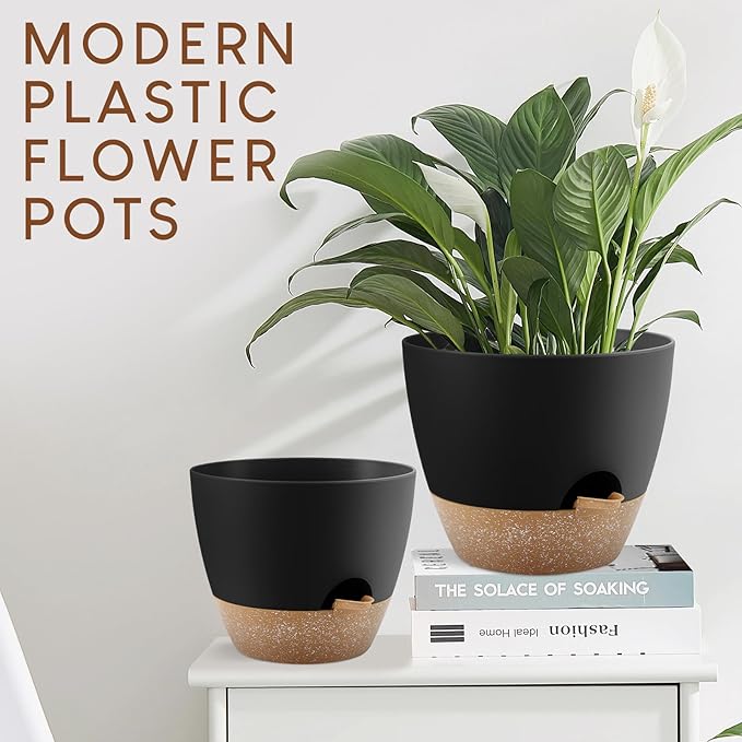 Plant Pots 10/9/8/7.5/7 inch, Self Watering Planters - Image 6