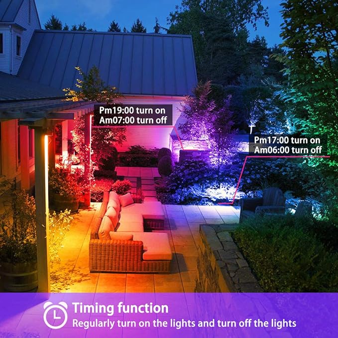 MELPO Led Flood Light 500W Equivalent, RGBW Led Outdoor Lights Colored - Image 4