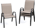Patio Dining Chairs Set of 4, Stackable Dining Chairs High Back, Breathable by VonzoyHome