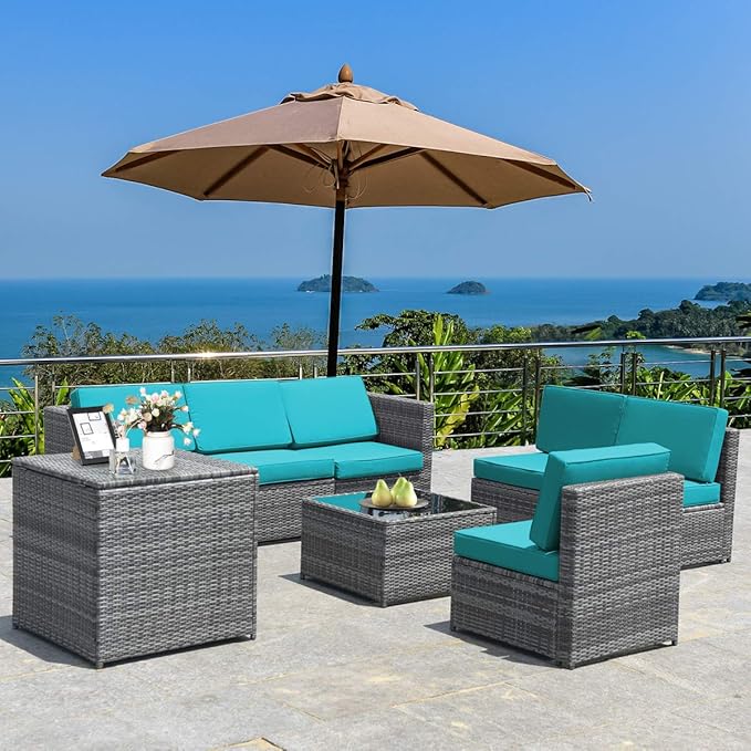 Tangkula 8 Pieces Wicker Patio Furniture Set - Image 4