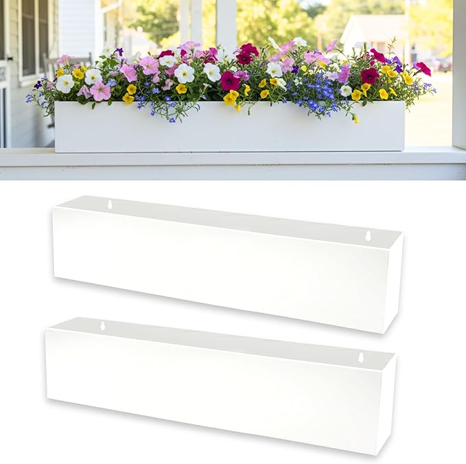 LaLaGreen Wall Planters for Outdoor White Carbon Steel Metal Hanging Flower Pots by L%C3%A1L%C3%A1Green
