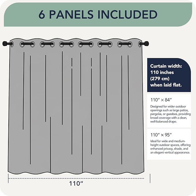 Gazebo Curtains Outdoor Waterproof 6 Panels - Image 7
