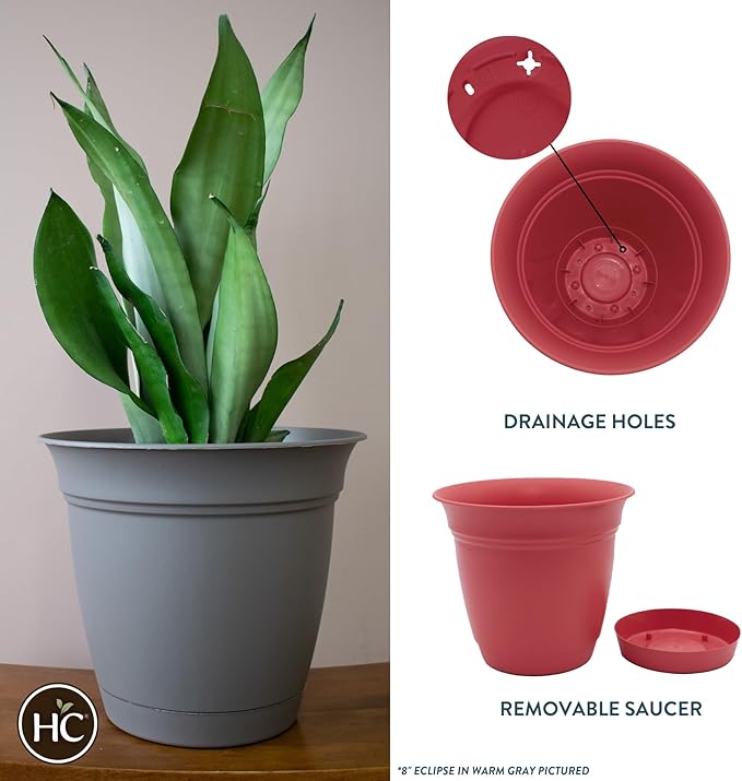 The HC Companies 8 Inch Eclipse Round Planter Pots - Image 2