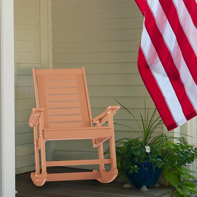 GREENVINES Outdoor Rocking Chairs | Set of 2 | Porch Rocker | HDPE Plastic | - Image 9