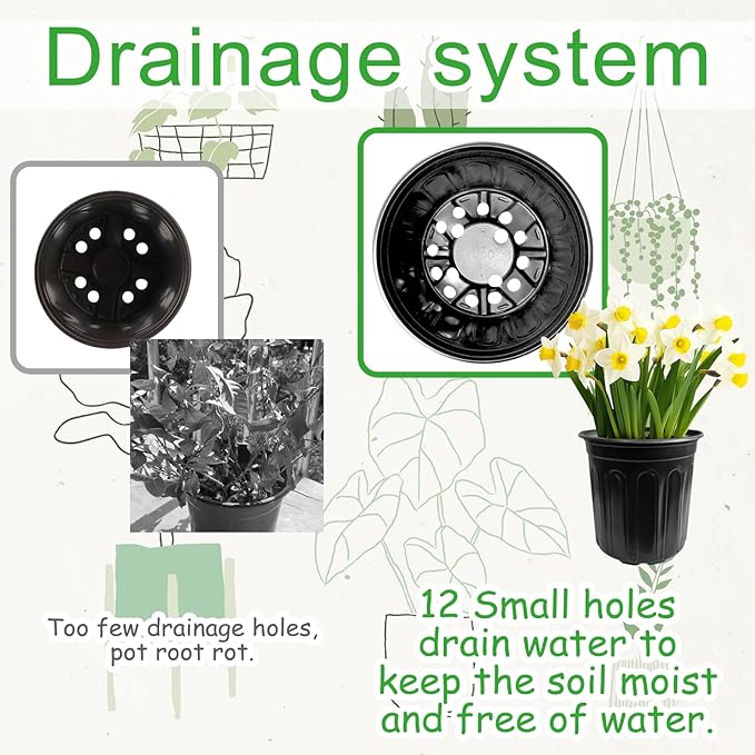 60 Pack 1 Gallon Flexible Plant Nursery Pots, Flower Plant Container, Seedling - Image 5