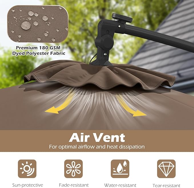 Tangkula 10ft Solar LED Patio Umbrella - Image 8